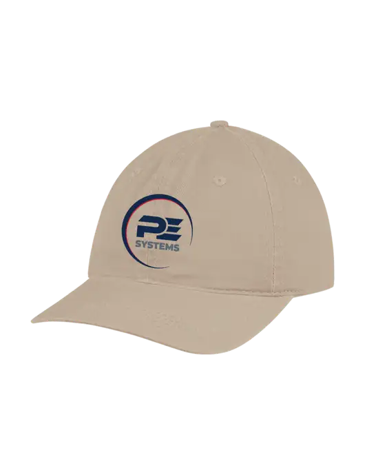 Garment Washed Unstructured Twill Tan Cap w/PE Systems Logo