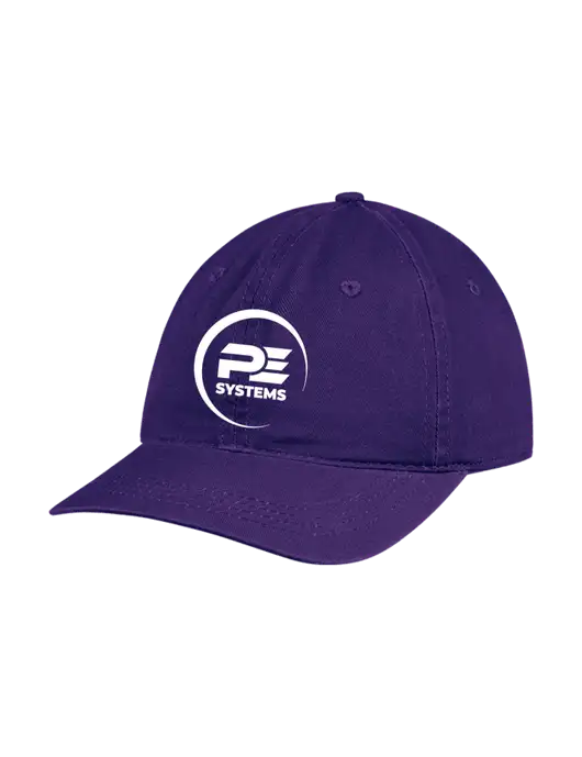 Garment Washed Unstructured Twill Purple Cap w/PE Systems Logo
