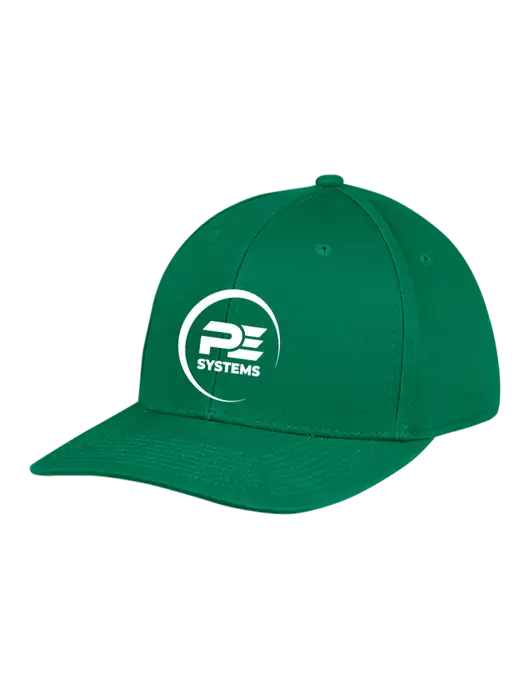 Premium Modern Structured Twill Kelly Green Snapback Cap w/PE Systems Logo