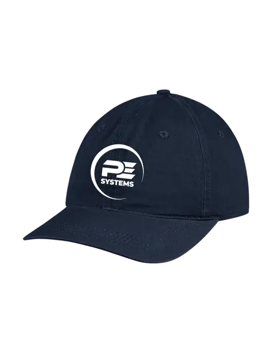 Garment Washed Unstructured Twill Navy Cap w/PE Systems Logo