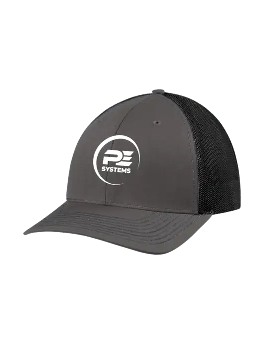 Richardson Adjustable Snapback Original 112 Trucker Cap Dark Grey w/Black Mesh w/PE Systems Logo