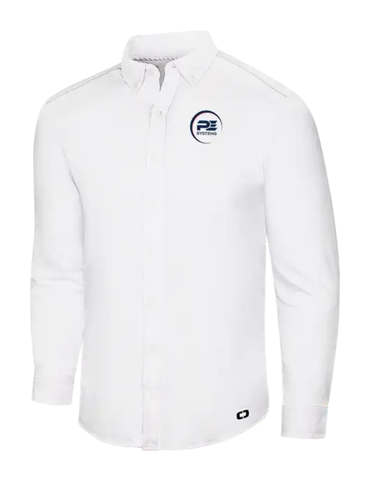 OGIO Bright White Modern Code Stretch Button-Up Shirt w/PE Systems Logo