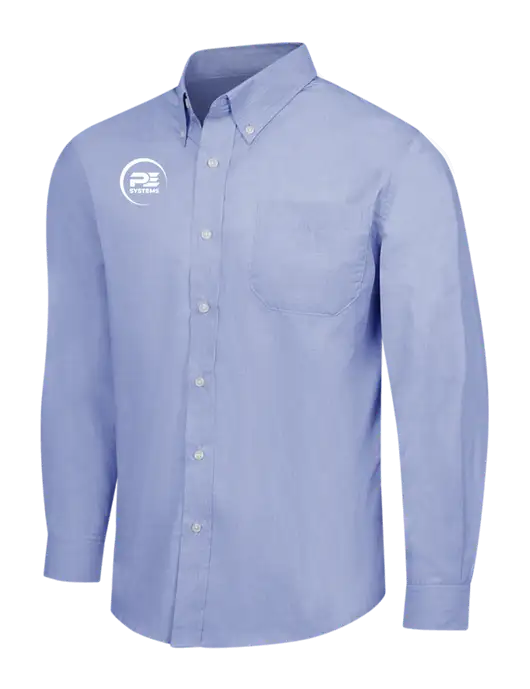 Light Slate Blue Crosshatch Easy Care Shirt w/PE Systems Logo