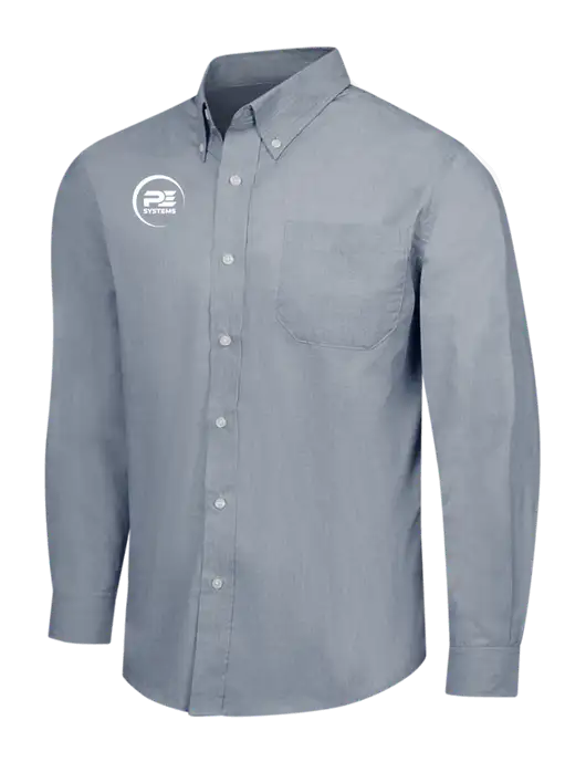 Navy Frost Crosshatch Easy Care Shirt w/PE Systems Logo