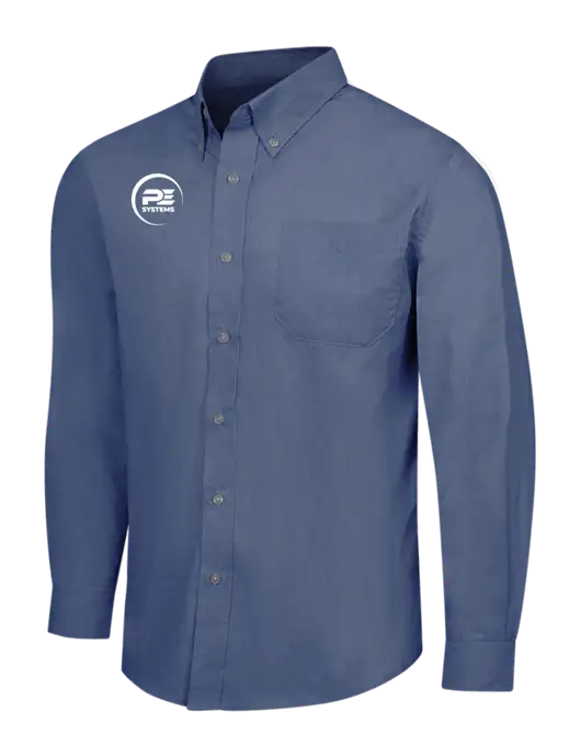 Light Navy Crosshatch Easy Care Shirt w/PE Systems Logo