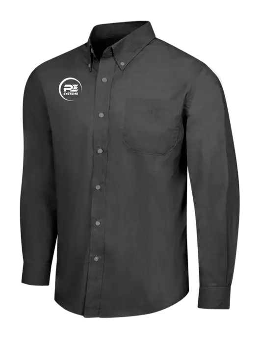 Soft Black Crosshatch Easy Care Shirt w/PE Systems Logo