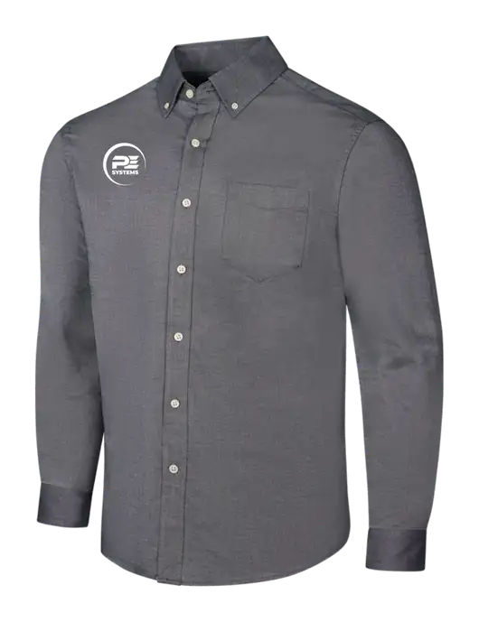 Dark Grey SuperPro Oxford Shirt w/PE Systems Logo