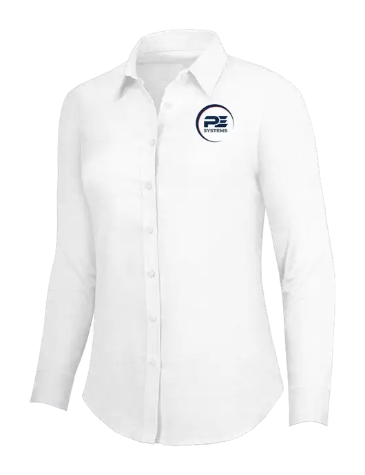White Womens SuperPro Oxford Shirt w/PE Systems Logo