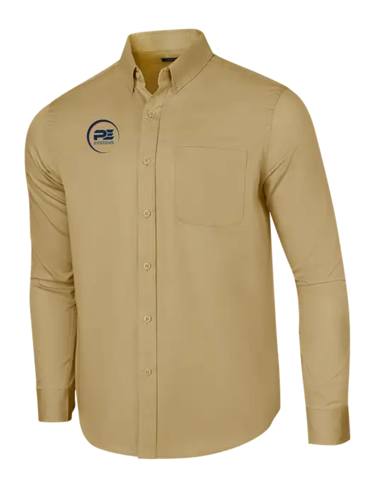 Long Sleeve Dark Tan Superpro React Twill Shirt w/PE Systems Logo