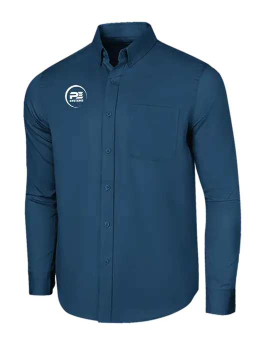 Long Sleeve Light Navy Superpro React Twill Shirt w/PE Systems Logo