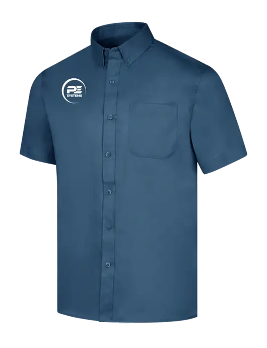 Short Sleeve Light Navy Superpro React Twill Shirt w/PE Systems Logo