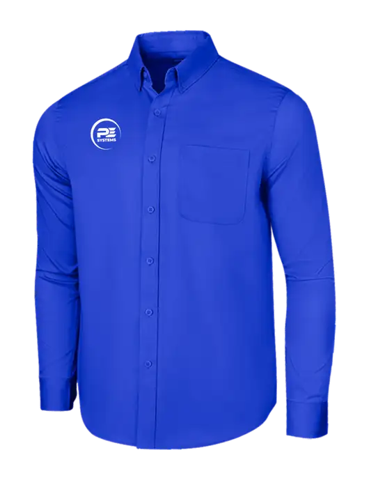 Long Sleeve Dark Royal Superpro React Twill Shirt w/PE Systems Logo