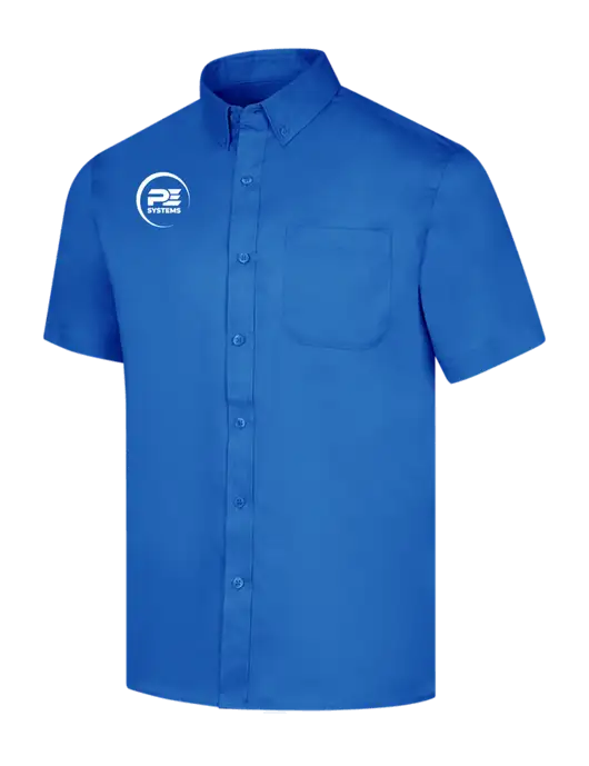 Short Sleeve Royal Blue Superpro React Twill Shirt w/PE Systems Logo
