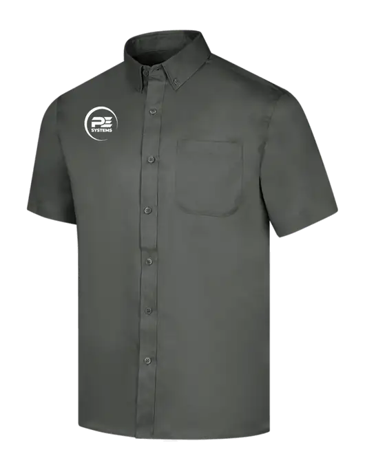 Short Sleeve Dark Grey Superpro React Twill Shirt w/PE Systems Logo