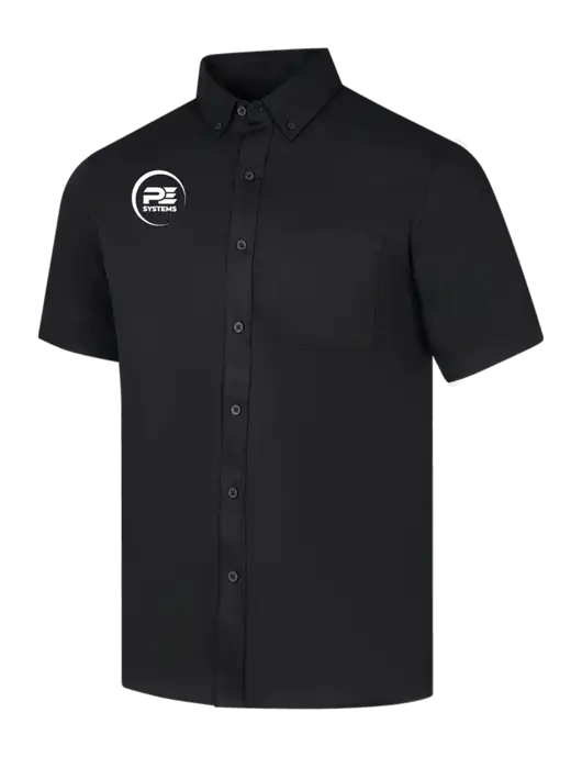 Short Sleeve Deep Black Superpro React Twill Shirt w/PE Systems Logo