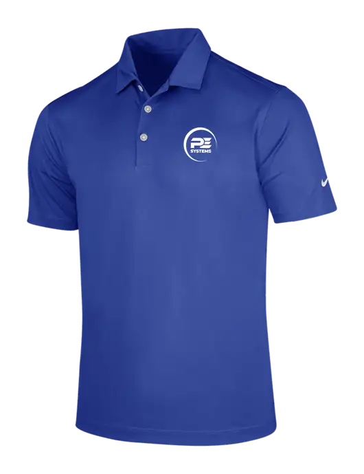 NIKE Dark Royal Dri-Fit Vertical Mesh Polo w/PE Systems Logo