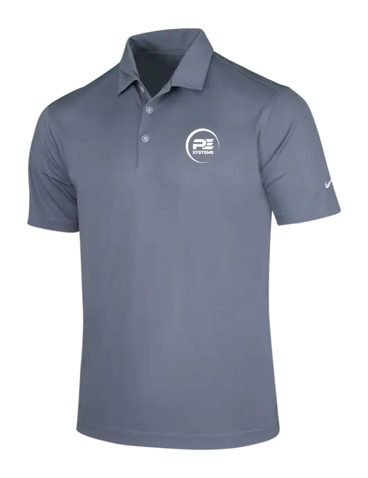 NIKE Medium Grey Dri-Fit Vertical Mesh Polo w/PE Systems Logo