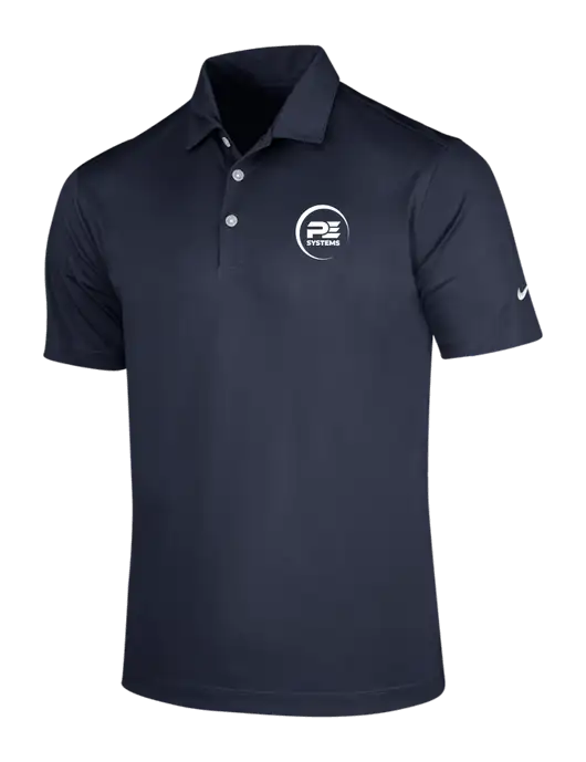 NIKE Dark Navy Dri-Fit Vertical Mesh Polo w/PE Systems Logo
