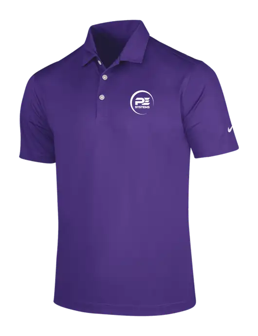 NIKE Purple Dri-Fit Vertical Mesh Polo w/PE Systems Logo