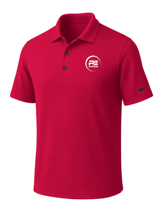 NIKE Red Dri-Fit Micro Pique Polo w/PE Systems Logo