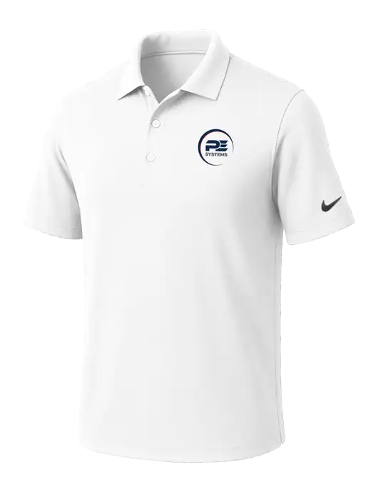 NIKE White Dri-Fit Micro Pique Polo w/PE Systems Logo