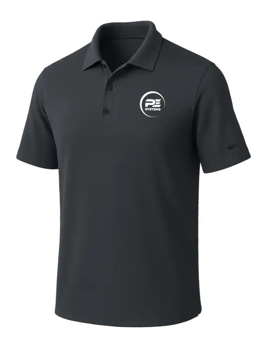 NIKE Dark Grey Dri-Fit Micro Pique Polo w/PE Systems Logo