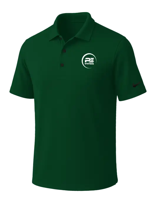 NIKE Dark Green Dri-Fit Micro Pique Polo w/PE Systems Logo