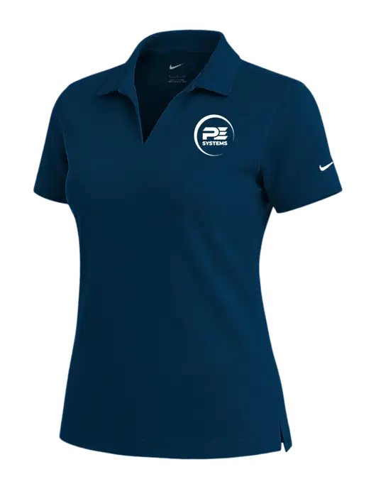 NIKE Navy Womens Dri-Fit Micro Pique Polo w/PE Systems Logo