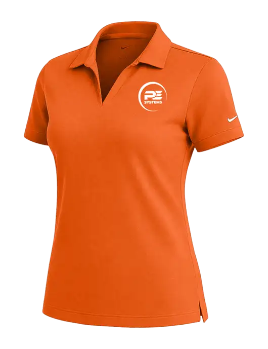 NIKE Orange Womens Dri-Fit Micro Pique Polo w/PE Systems Logo