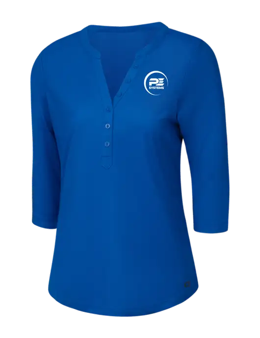 OGIO Royal Blue Jewel Henley w/PE Systems Logo