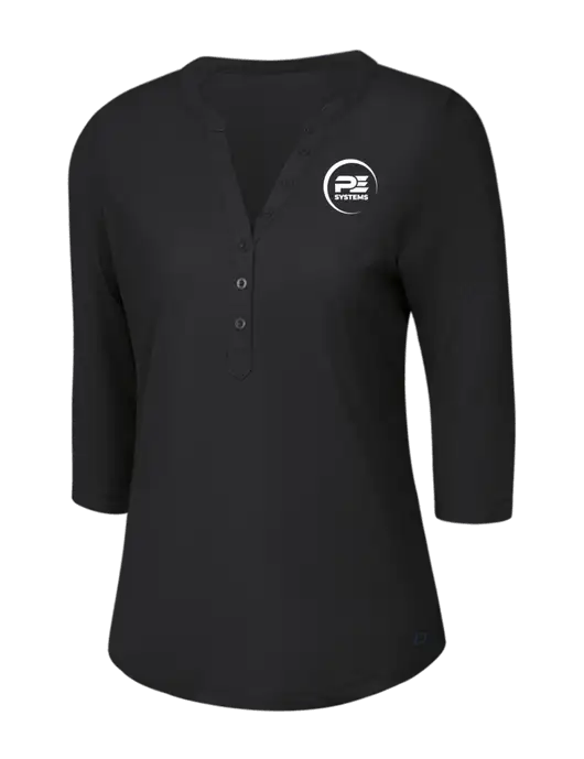 OGIO Blacktop Jewel Henley w/PE Systems Logo