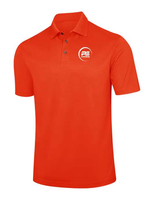 Orange Performance Fine Jacquard Polo w/PE Systems Logo