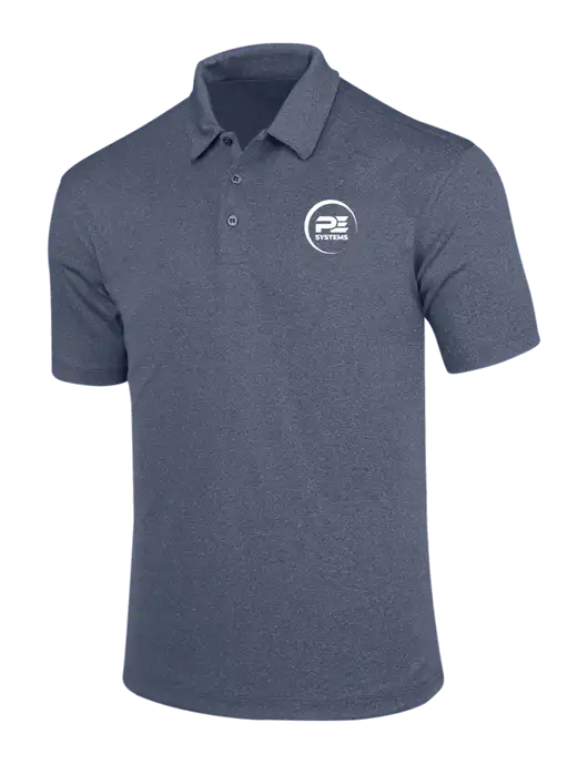 True Navy Trace Heather Polo w/PE Systems Logo