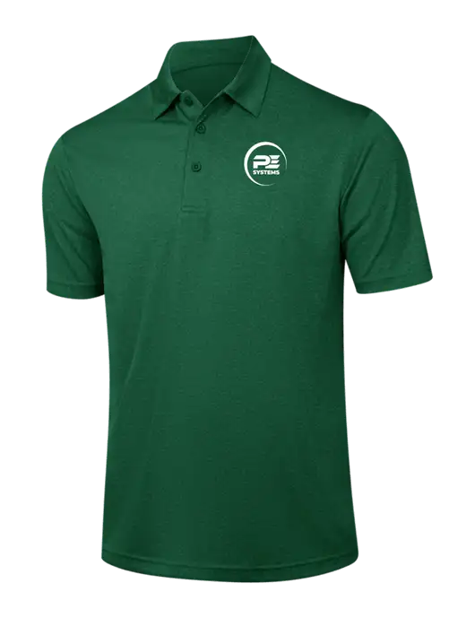 Dark Green Heather Contender Polo w/PE Systems Logo