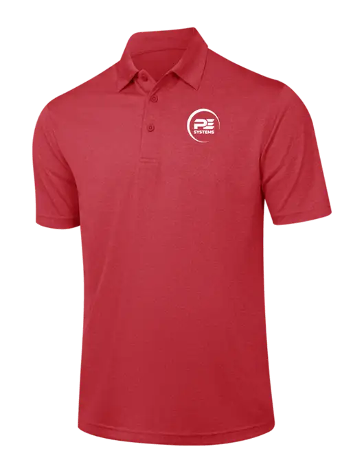 Red Heather Contender Polo w/PE Systems Logo
