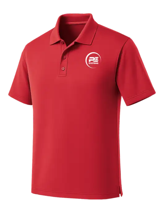 Red Dry Zone UV Micro Mesh Polo w/PE Systems Logo