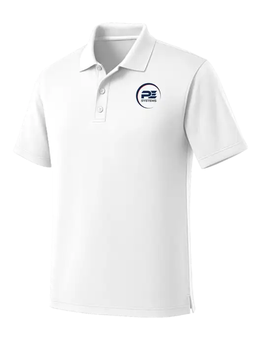 White Dry Zone UV Micro Mesh Polo w/PE Systems Logo