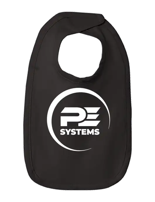 Rabbit Skins Black Infant Premium Jersey Bib w/PE Systems Logo