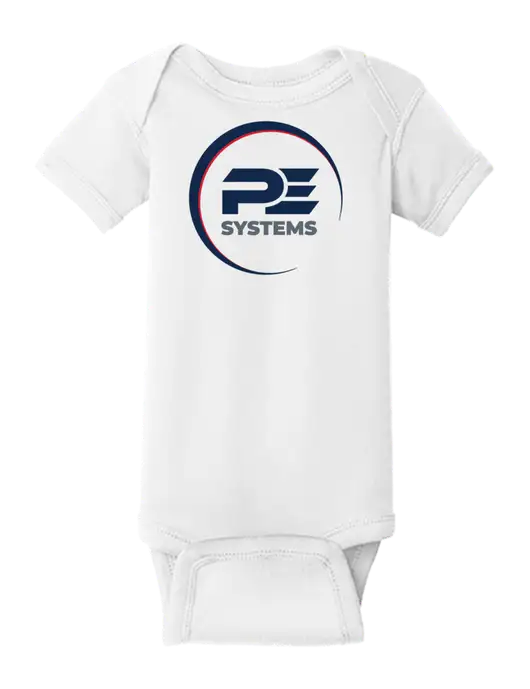 Rabbit Skins White Infant Short Sleeve Baby Rib Bodysuit w/PE Systems Logo