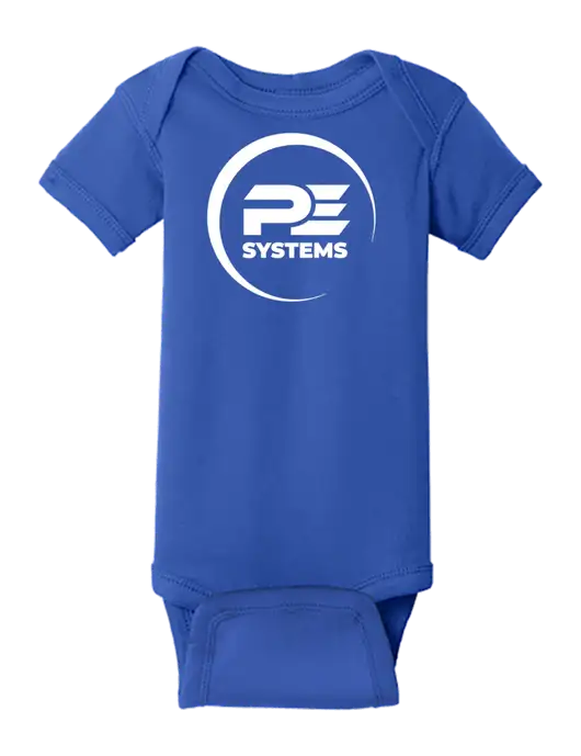 Rabbit Skins Royal Infant Short Sleeve Baby Rib Bodysuit w/PE Systems Logo