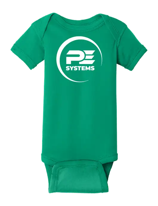 Rabbit Skins Kelly Infant Short Sleeve Baby Rib Bodysuit w/PE Systems Logo