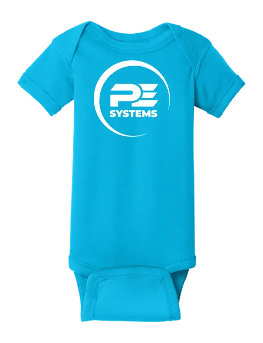 Rabbit Skins Turquoise Infant Short Sleeve Baby Rib Bodysuit w/PE Systems Logo