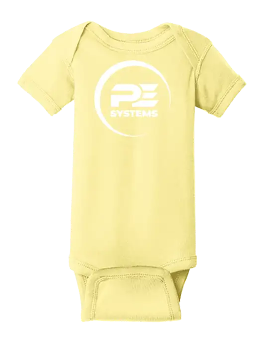 Rabbit Skins Banana Infant Short Sleeve Baby Rib Bodysuit w/PE Systems Logo