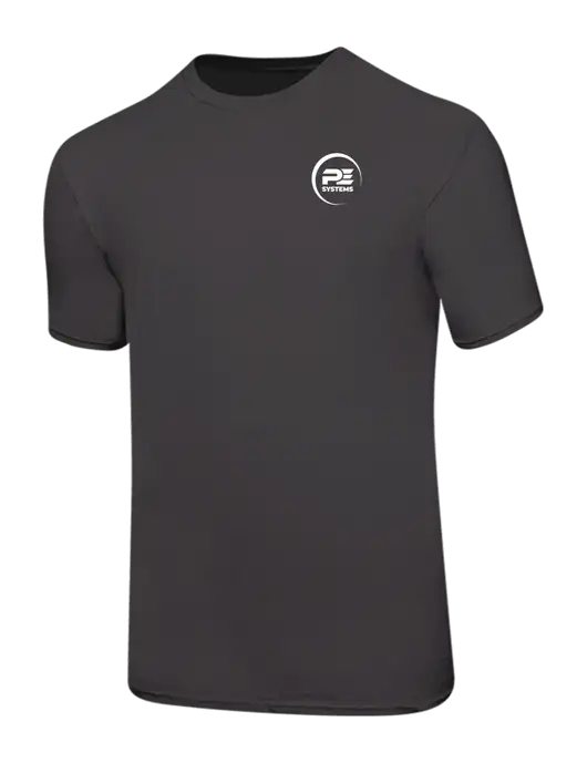 Ring Spun Charcoal 4.5 oz T-Shirt w/PE Systems Logo