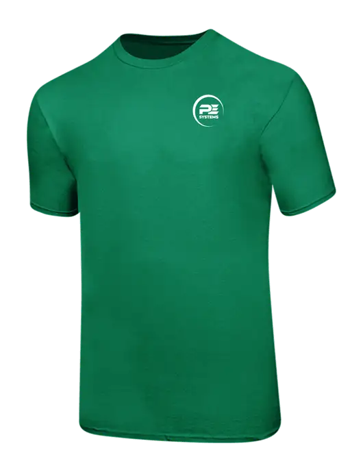 Ring Spun Kelly Green 4.5 oz T-Shirt w/PE Systems Logo
