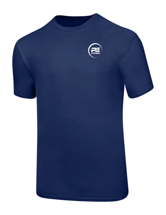 Ring Spun Navy 4.5 oz T-Shirt w/PE Systems Logo