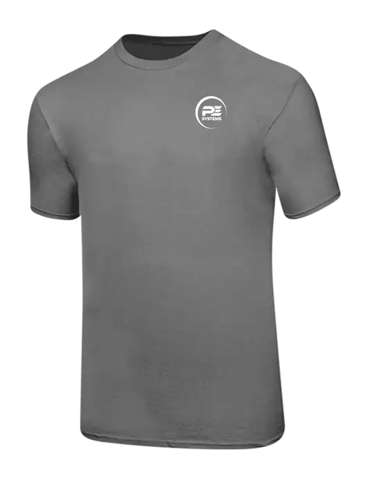 Ring Spun Medium Grey 4.5 oz T-Shirt w/PE Systems Logo