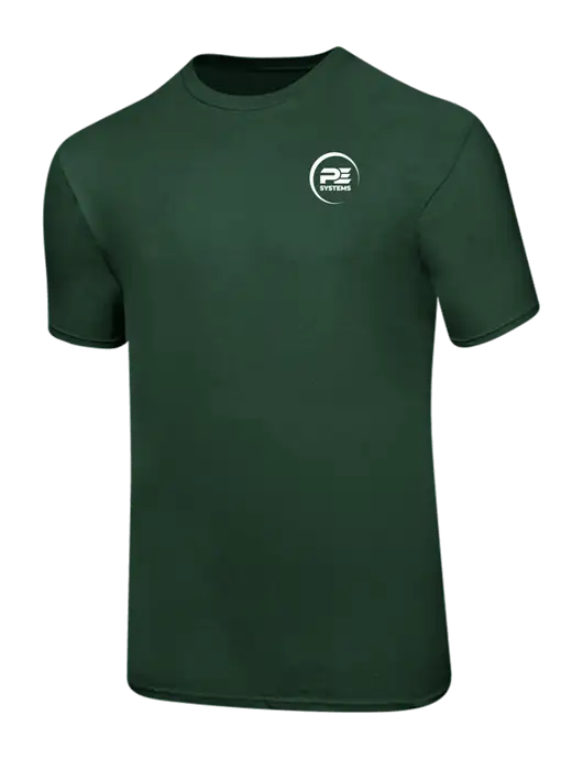 Ring Spun Forest Green 4.5 oz T-Shirt w/PE Systems Logo