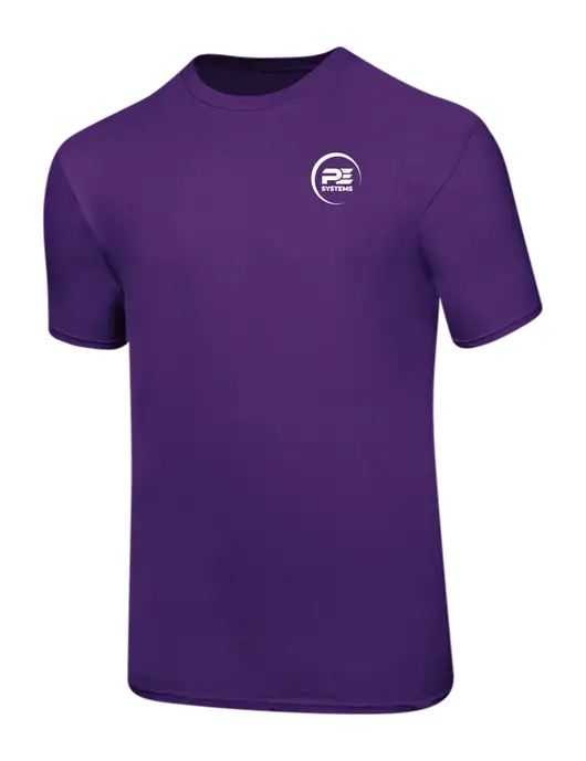 Ring Spun Purple 4.5 oz T-Shirt w/PE Systems Logo