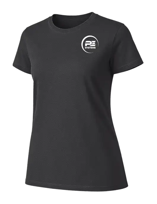 Womens Ring Spun Charcoal 4.5 oz T-Shirt w/PE Systems Logo